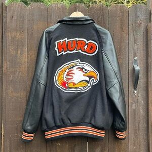 Black Leather Varsity Jacket